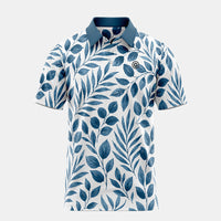 polo de golf manches courtes feuilles face