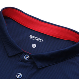 polo de golf homme bleu marine col