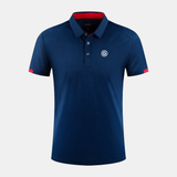 polo de golf homme bleu marine face