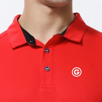 polo de golf homme rouge col