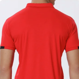 polo de golf homme rouge dos