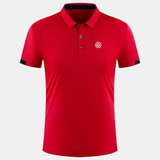 polo de golf homme rouge face