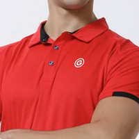 polo de golf homme rouge zoom