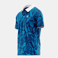 polo de golf manches courtes feuilles bleues 34