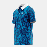 polo de golf manches courtes feuilles bleues 34