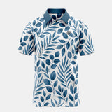 polo de golf manches courtes feuilles face
