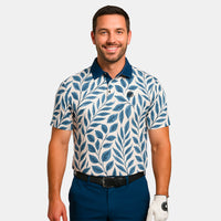 polo de golf manches courtes feuilles homme
