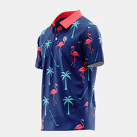 polo de golf manches courtes flamand rose 1 34