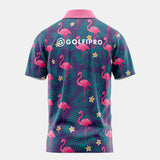 polo de golf manches courtes flamand rose dos